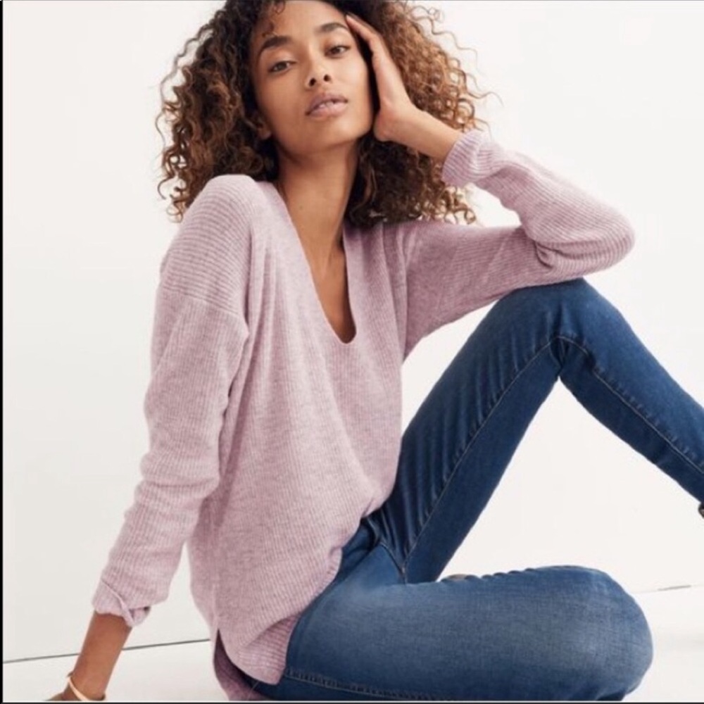 Madewell Warmlight V Neck Sweater Lilac Size XS Womens